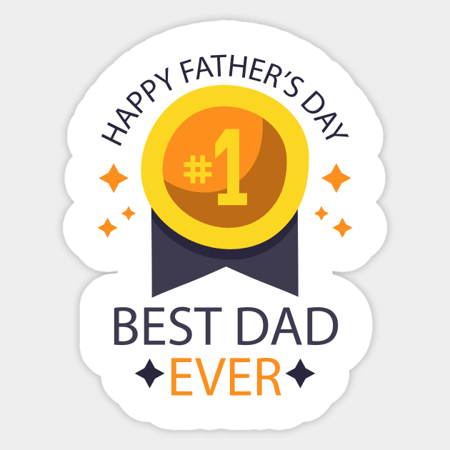 father's day gift - best dad ever - happy father's day - i love you Sticker by Spring Moon